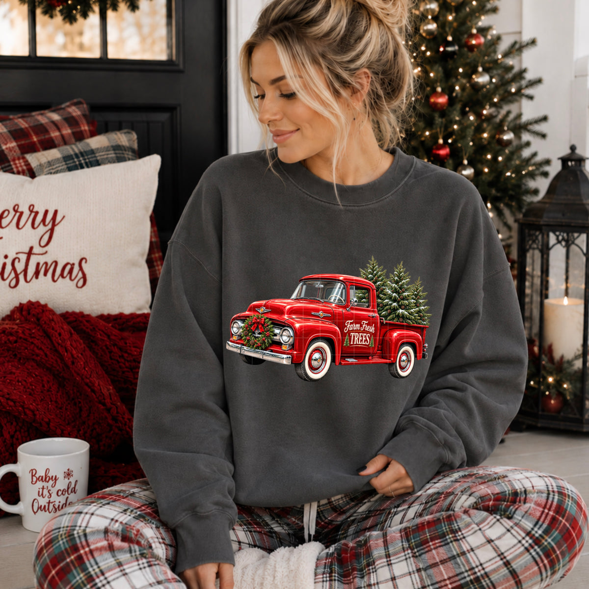 Vintage Christmas Truck  - Transfers (SDD)