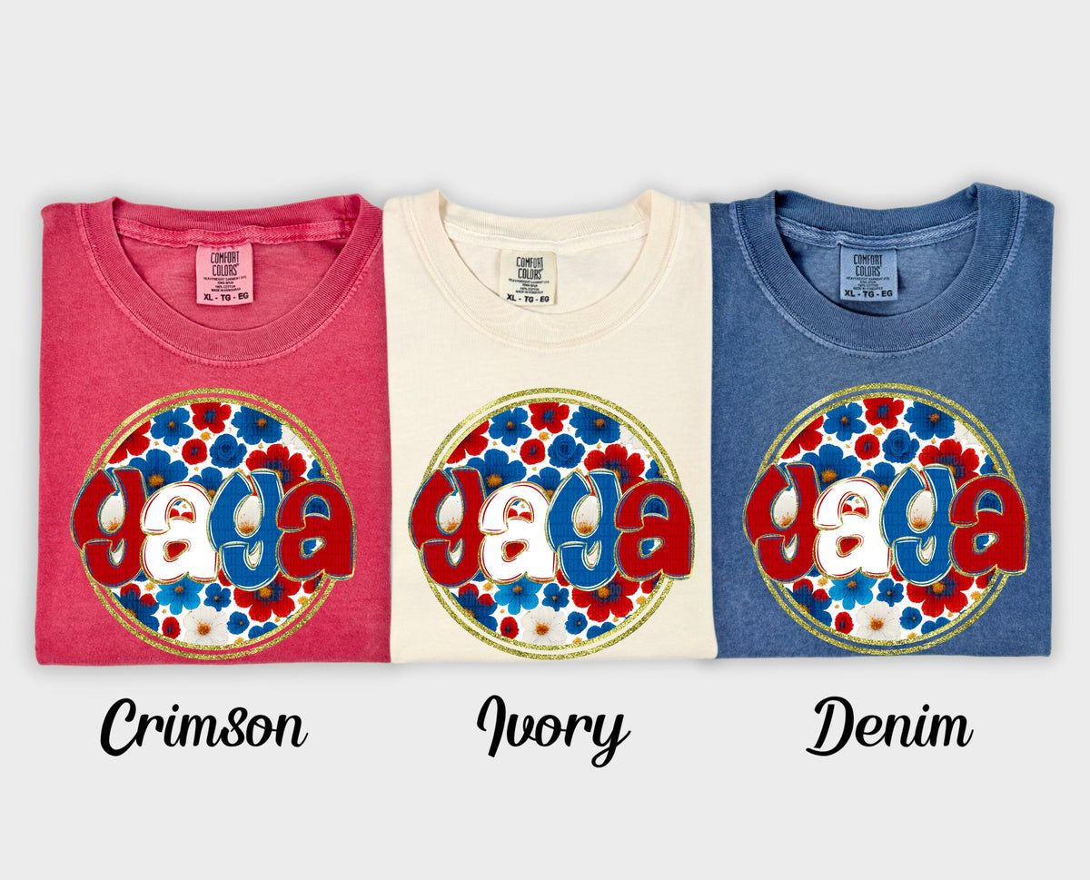 Floral 4th Of July Names - Transfer (SDD)