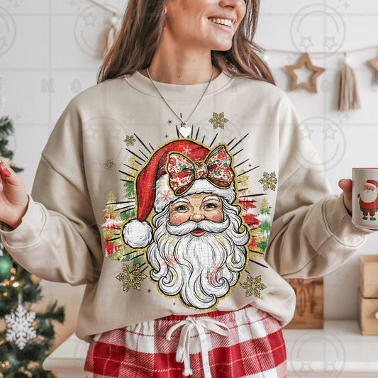 Vintage Painted Santa - TRANSFER (HW)