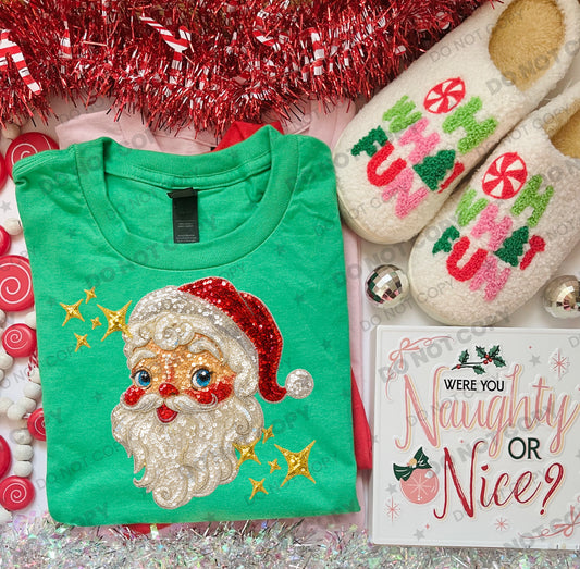 Santa Sequin / White  - Transfers (HW)