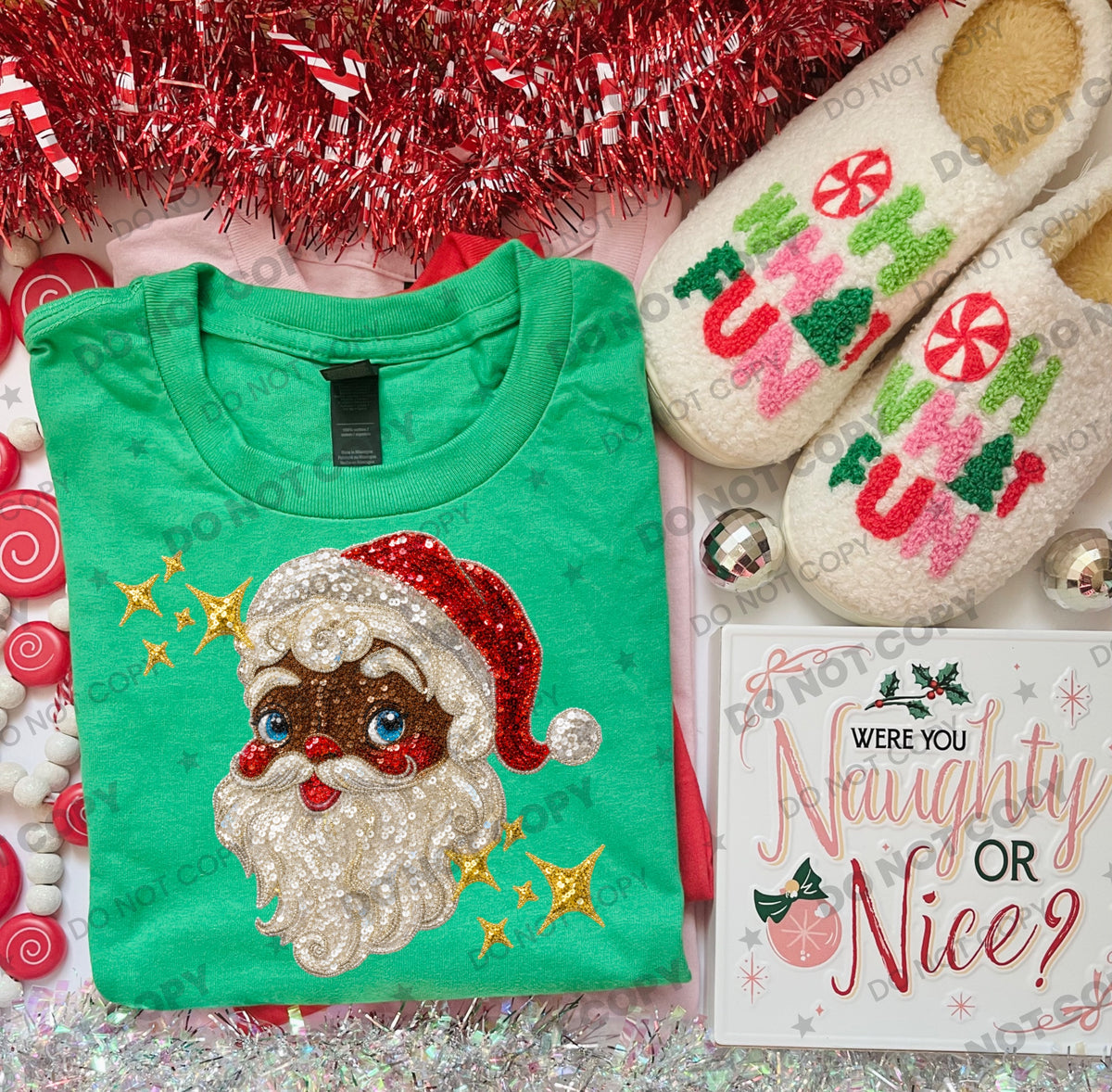 Santa Sequin / Dark  - Transfers (HW)